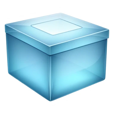 A clean, modern open box with crisp edges and a subtle shadow beneath, slightly tilted for depth. A soft glow or faint sparkles rise from inside, hinting at potential content yet to be added. The design is sleek, flat, and uncluttered, maintaining a light and inviting feel, perfect for an empty state UI. sticker