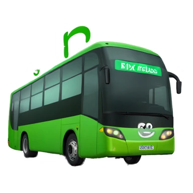 Green Setra bus with FlixBus sign át the stop sticker