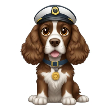 brown spaniel dressed as pilot sticker
