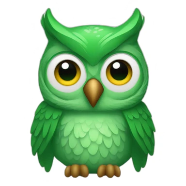 One green owl sticker