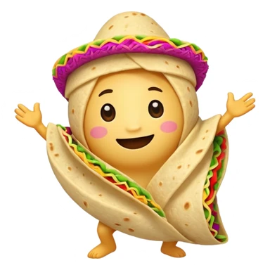Make a cute burrito dancing sticker