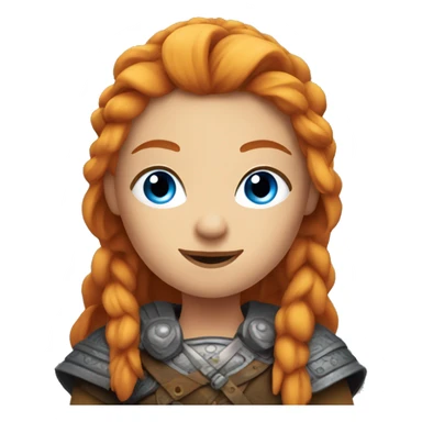 Orange haired, blue eyed Viking woman sticker