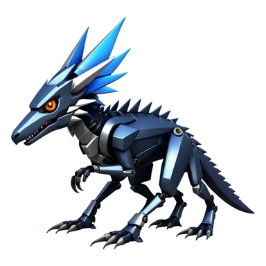 Edgy Futuristic Mechanical Sergal-raptor-nargacuga-vernid sticker