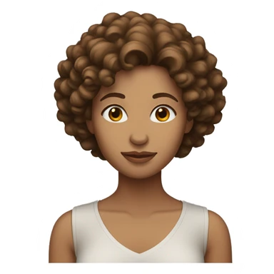 woman with brown curly hair until shoulders sticker