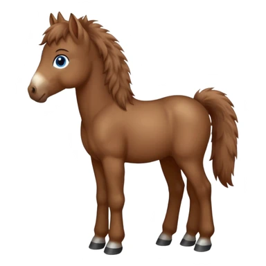 a standing foal horse with big blue eyes sticker