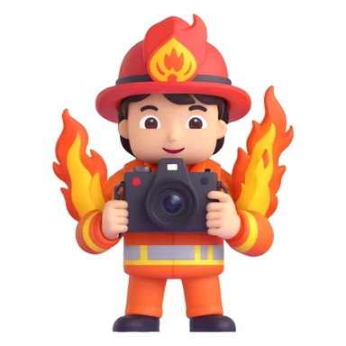 fire with camera sticker