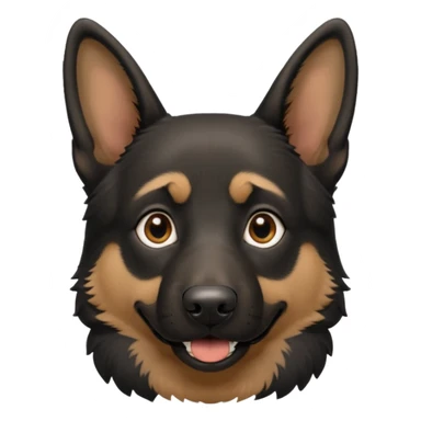 mostly black german shepherd happy face sticker