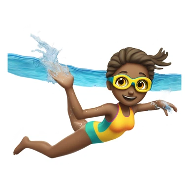 girl swimming sticker