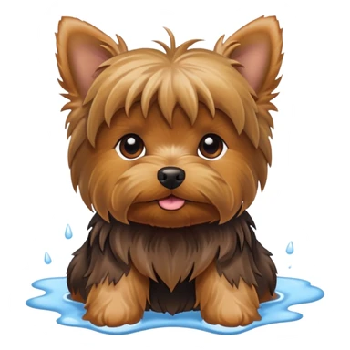Yorkie puddle brown sticker