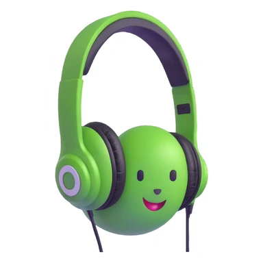 green pea wearing headphones sticker