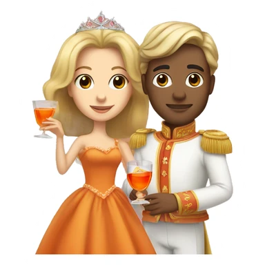 prince and princess drinking aperol sticker