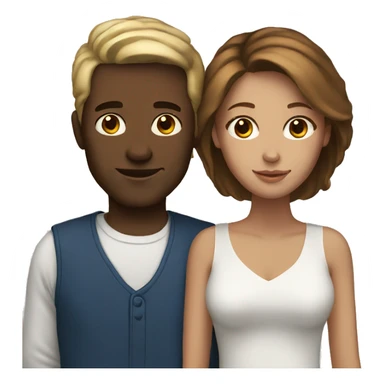 White couple with brown hair sticker