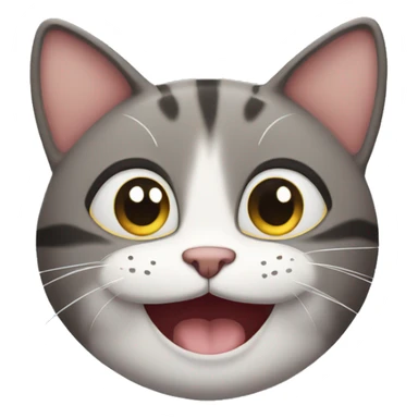 Smiling cat with star shaped pupils sticker