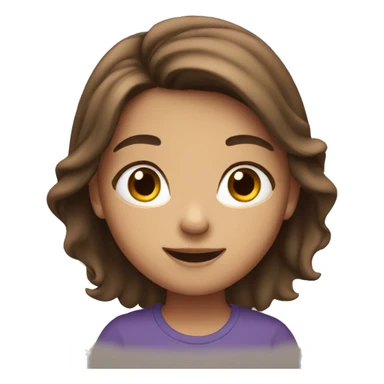 Brown haired girl with brown eyes cheering sticker