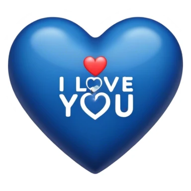 Dark Blue heart either the words I Love You Ryan sticker