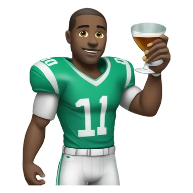 Football player with a martini sticker