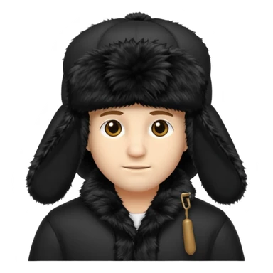 A blank Black ushanka sticker