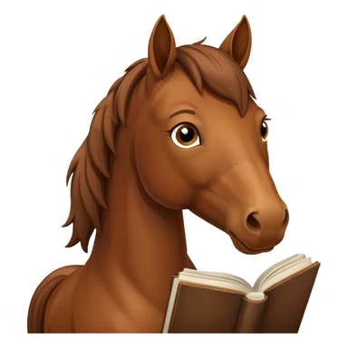 brown horse with book sticker