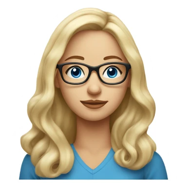 Real pretty blonde woman, blue eyes, wearing glasses - SIDE PROFILE  sticker