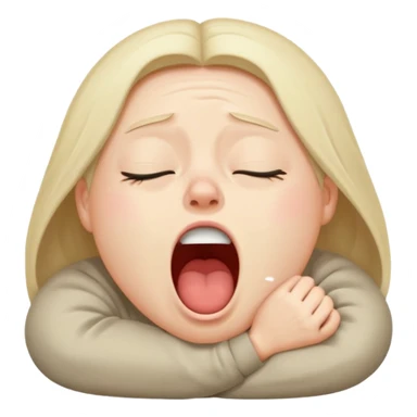 yawning sleepy character sticker
