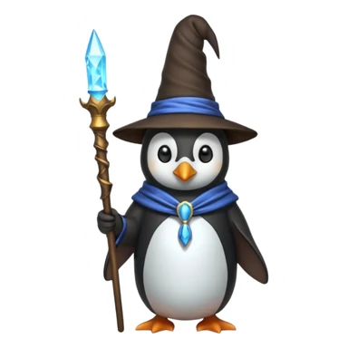 A penguin wizard sticker