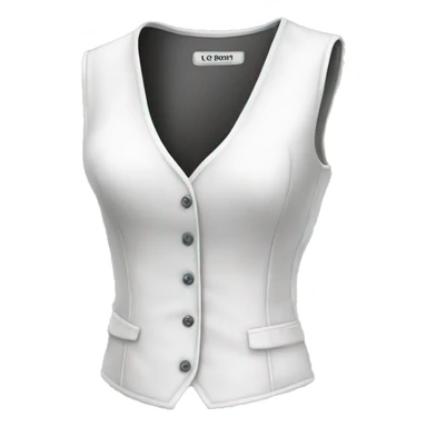 Realistic isolated side view of a white fashion vest blouse. sticker