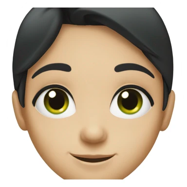 smiling girl with black hair and green eyes sticker