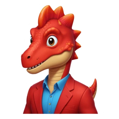 Red dinosaur with gen z touch sticker