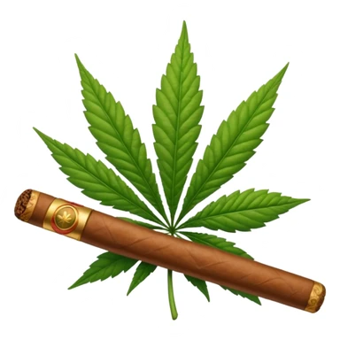 marijuana leaf with cigar sticker