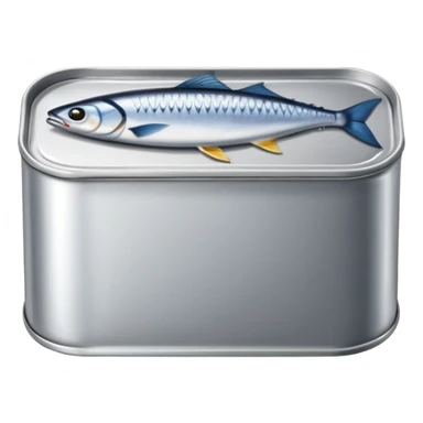 rectangular metal can for mackerel fish sticker