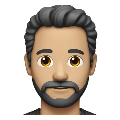 50 year old white man with black hair, brown eyes and a black beard sticker