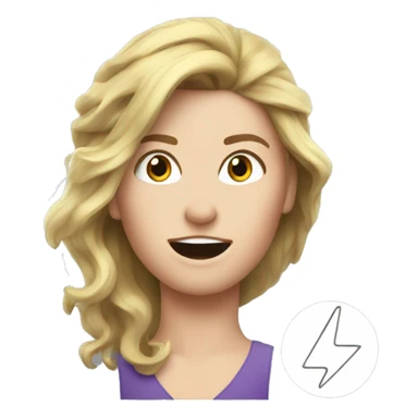 Lightning strikes a white woman's hair sticker