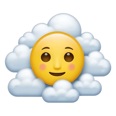 No mouth face in clouds a yellow circle sticker