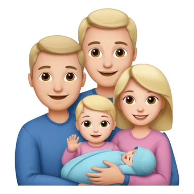 Mom and dad and baby girl young couple sticker