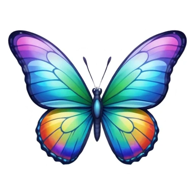 rainbow butterfly on river sticker