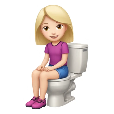 Girl pooping on toilet sticker