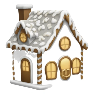 light grey and gold and black gingerbread house sticker