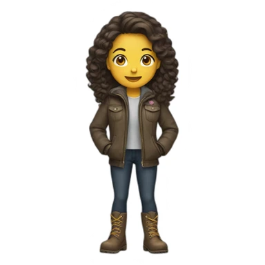 Girl wear jacket and boots sticker