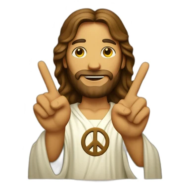 Hippie peace finger jesus sticker