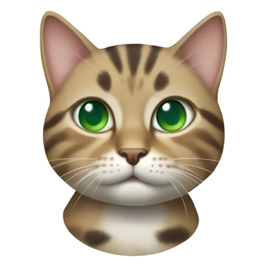 curious tabby cat with green eyes and blue collar sticker