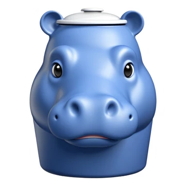 Hippo trash can sticker