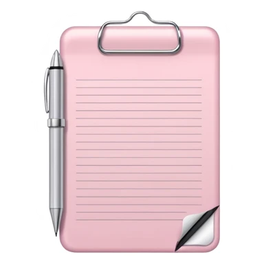 Pale pink notepad with pen sticker