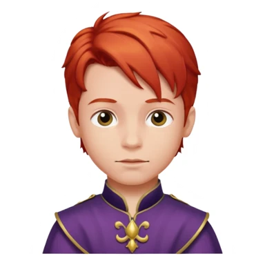 Child prince red hair sticker