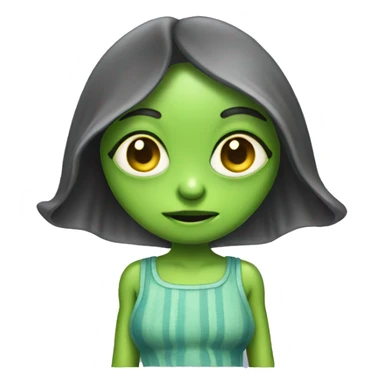 A alien wearing a sundress sticker