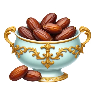 Bowl of dates in rococo style sticker