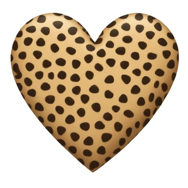 a heart with cheetah print sticker