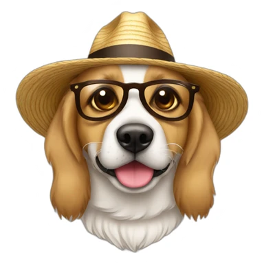 Perro con lentes y sombrero sticker