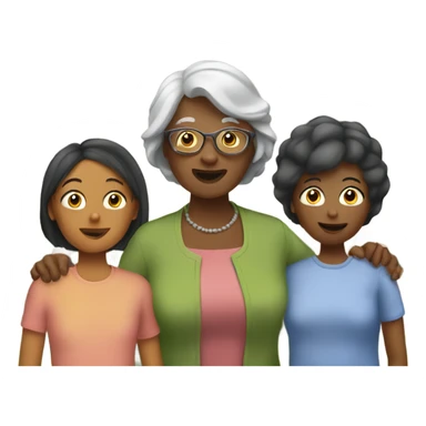 A woman visiting her grandma, aunt and cousin sticker