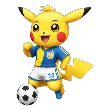 Pikatchu-soccer-fan-om sticker