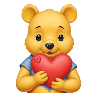 Winnie the Pooh with heart sticker